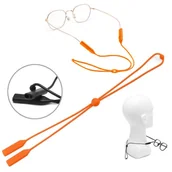 Akcesoria do okularów - Silikonowy sznureczek gumka do okularów z regulacją - POMARAŃCZ - miniaturka - grafika 1