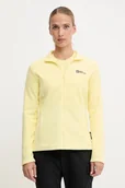 Bluzy damskie - Jack Wolfskin bluza sportowa Taunus kolor żółty gładka 1711391 - miniaturka - grafika 1