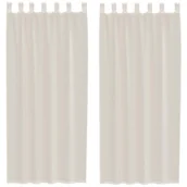 Zasłony - vidaXL Zasłony woalowe z zakładką na górze 2 szt. kremowe - miniaturka - grafika 1