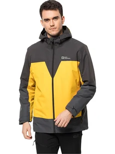 Jack Wolfskin Kurtka funkcyjna 3in1 "DNA Tundra" w kolorze szaro-żółtym - Kurtki i kamizelki sportowe męskie - miniaturka - grafika 1