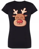 Koszulki i topy damskie - Świąteczny T-Shirt damski kolorowy Rudolf Renifer Prezent XXL - miniaturka - grafika 1