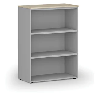 Regał biurowy PRIMO GRAY, 1087 x 800 x 420 mm, szary/dąb naturalny - Regały biurowe - miniaturka - grafika 1