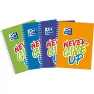 Szkolne artykuły papiernicze - Oxford Kołozeszyt PP A5+ 80K kratka OXFORD NEVER GIVE UP 400115105 5904017340355 - miniaturka - grafika 1