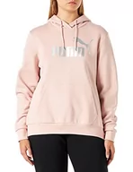 Bluzy damskie - PUMA Damska bluza z kapturem Ess+ metaliczne logo Fl Sweat - miniaturka - grafika 1