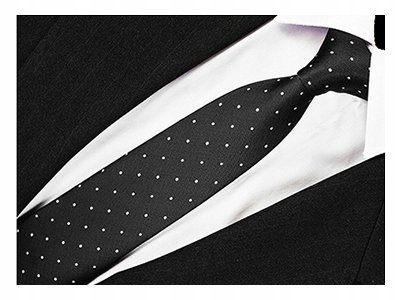 WĄSKI 6cm Krawat Męski Groszki Śledź CZARNY rw52