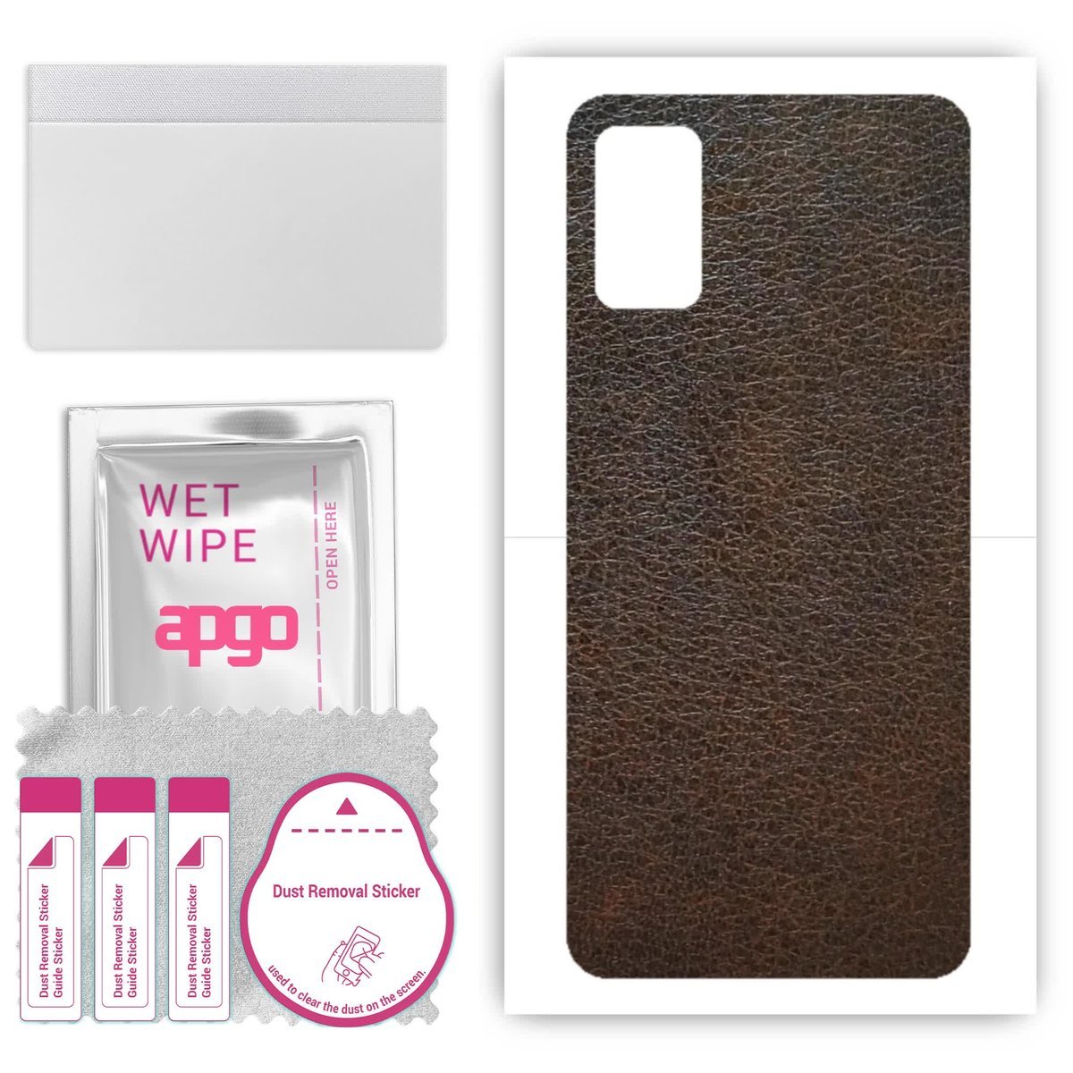 Folia naklejka skórka strukturalna na TYŁ do Samsung Galaxy A41 - Skóra Brązowa - apgo SKINS