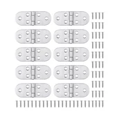 Zawiasy, okucia i inne akcesoria - 10 szt. zawiasów ze stali nierdzewnej ze śrubami do składanych stołów, drzwi szafek, luków i okien łodzi/domów - miniaturka - grafika 1