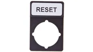 Inne akcesoria elektryczne - Spamel Tabliczka opisowa czarna prostokątna RESET ST22-1901\P07 ST22-1901\P07 - miniaturka - grafika 1