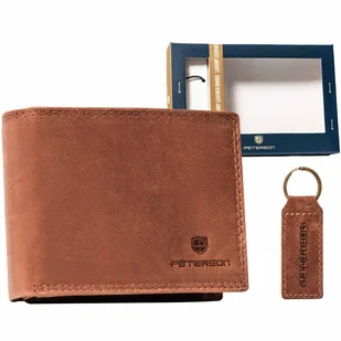 Zestaw prezentowy: mały, skórzany portfel męski i brelok - Peterson - Breloki - miniaturka - grafika 2