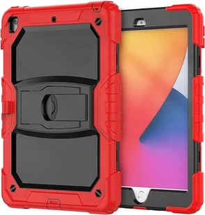Etui Obudowa Case na Tablet iPad 9/8/7 10.2 ze Stojakiem Czarny Czerwony - Etui do tabletów - miniaturka - grafika 1