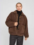 Kurtki damskie - Vila Kurtka pluszowa "Melusa" w kolorze brązowym - miniaturka - grafika 1