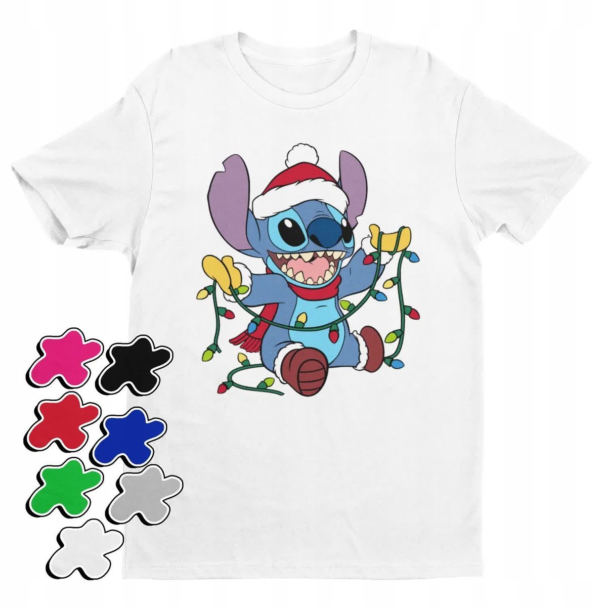 Koszulka T-Shirt Dziecięca Z Nadrukiem Stitch Święta Prezent -M 134-140