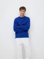 Swetry męskie - Reserved - Bawełniany sweter - niebieski - miniaturka - grafika 1