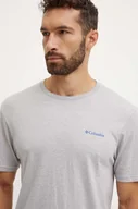 Koszulki męskie - Columbia t-shirt bawełniany kolor szary z nadrukiem - miniaturka - grafika 1
