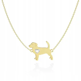 Naszyjnik Złoty z Jack Russell Terrier Krótkowłosy 925 Łańcuszek GRAWER - Łańcuszki - miniaturka - grafika 1