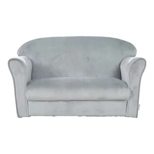 Jasnoszara aksamitna sofa dla dzieci 78 cm Lil Sofa – Roba - Fotele i pufy dla dzieci - miniaturka - grafika 1