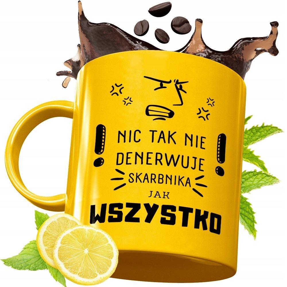 Złoty Kubek Premium Dla Skarbnika Prezent z Nadrukiem ze Zdjęciem + Opakowanie na prezent (wzór 04)