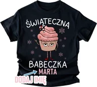 Bluzki damskie - damska świąteczna babeczka Z IMIENIEM - KOSZULKA - miniaturka - grafika 1