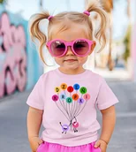 Koszulki dla dziewczynek - Różowa koszulka w kropki dla dziewczynki na dzień kropki -wzór kropki33 - miniaturka - grafika 1