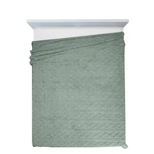 Koc 200 x 220 Design Mikrofibra Warkocz Mięta - Koce - miniaturka - grafika 7