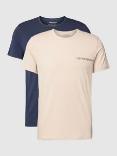 Piżamy męskie - T-shirt z nadrukiem z logo - grafika 1