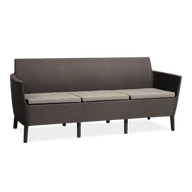 Ławki ogrodowe - Allibert Ogrodowa polirattanowa sofa SALEMO - trzyosobowa, brązowa - miniaturka - grafika 1