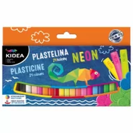 Masy plastyczne - Plastelina neonowa mix Kidea 24 kolory - miniaturka - grafika 1