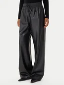 Spodnie damskie - BOSS Spodnie z imitacji skóry Talpina 50548123 Czarny Relaxed Fit - miniaturka - grafika 1