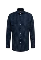 Koszule męskie - Seidensticker Męska koszula z długim rękawem, regularny krój, ciemnoniebieska, 40, granatowy, 40 - miniaturka - grafika 1