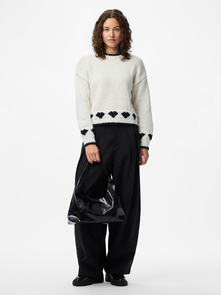 Pieces Sweter w kolorze kremowym