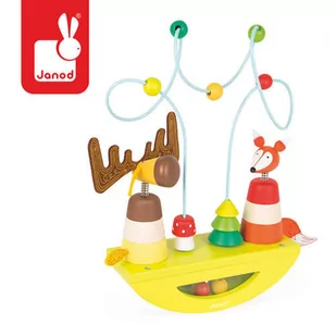 Janod Platforma edukacyjna Łoś i Lisek Baby Forest - Zabawki interaktywne dla dzieci - miniaturka - grafika 1