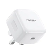 Ładowarki do telefonów - Ugreen szybka ładowarka sieciowa USB-C UK (Wielka Brytania) PD 30W biała - miniaturka - grafika 1