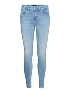 Spodnie damskie - VERO MODA VMLUX Slim Fit dżinsy damskie Mid Rise, jasnoniebieski (light blue denim), (M) W / 32L - miniaturka - grafika 1