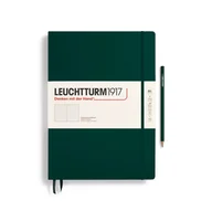Notesy i bloczki - Notatnik Leuchtturm1917 Master A4+, Kropki, Forest Green - miniaturka - grafika 1