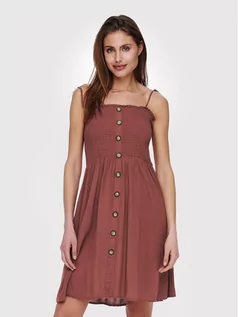 Sukienki - Only Sukienka letnia Annika 15193884 Brązowy Slim Fit - grafika 1