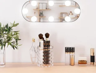 Lustro ścienne z oświetleniem LED 15x40 cm szklane owalne - Lustra - miniaturka - grafika 1