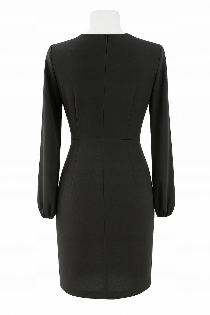 Sisley sukienka czarna elegancka kopertowa klamra S 36 nowa