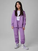 Spodnie i spodenki dla dziewczynek - 4F Spodnie dresowe joggery dziewczęce - fioletowe 164 (13-14 lat) - miniaturka - grafika 1