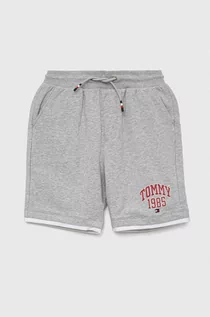 Spodnie i spodenki dla chłopców - Tommy Hilfiger szorty dziecięce kolor szary melanżowe regulowana talia - grafika 1