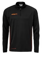 Bluzy męskie - Uhlsport Score męska bluza z zamkiem błyskawicznym 1/4, czarny/fluo pomarańczowy, XL - miniaturka - grafika 1