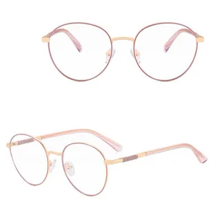 Damskie okulary Lenonki zerówki do komputera BLUE LIGHT na teleskopach 25148D Różowe Złoto - Okulary korekcyjne, oprawki, szkła - miniaturka - grafika 1