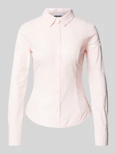 Bluzka o kroju slim fit z listwą guzikową na całej długości - Bluzki damskie - miniaturka - grafika 1