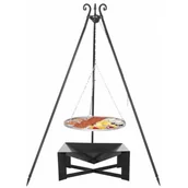 Ruszty - Farmcook Grill ogrodowy wahadłowy na trójnogu Pan 34 70cm - miniaturka - grafika 1