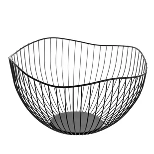 Metalowy kosz na owoce Florina Fala  25 x 9,7 x 13,5 cm czarny - Pojemniki kuchenne - miniaturka - grafika 2
