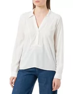 Bluzki damskie - Q/S by s.Oliver Damska bluzka z długim rękawem, biały, 32 - miniaturka - grafika 1