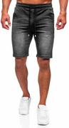 Spodenki męskie - Czarne krótkie spodenki jeansowe męskie Denley MP0276N - miniaturka - grafika 1