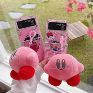 Etui i futerały do telefonów - Japonia Cartoon Cute Pink Kirbys 3d Pluszowa lalka Wisiorek Etui na telefon Samsung Galaxy Z Flip 3 4 5g Zflip3 Zflip4 Flip3 Flip4 Cover A1 For Sam... - miniaturka - grafika 1