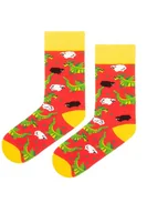 Skarpetki męskie - Smok z owcami kolorowe skarpetki we wzory bawełna organicznaKabak - miniaturka - grafika 1