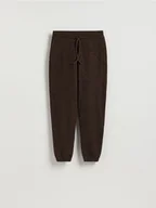 Spodnie damskie - Reserved - Dzianinowe spodnie - ciemnobrązowy - miniaturka - grafika 1