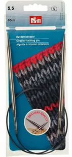 PRYM PRYM Circular Knitting Needles Brass 60cm / 5,5mm Silver - Pasmanteria - miniaturka - grafika 1